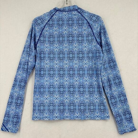 Cabana Life Full Zip Rash Guard Top UPF Protection Nylon Spandex Blue White XL - Picture 6 of 10